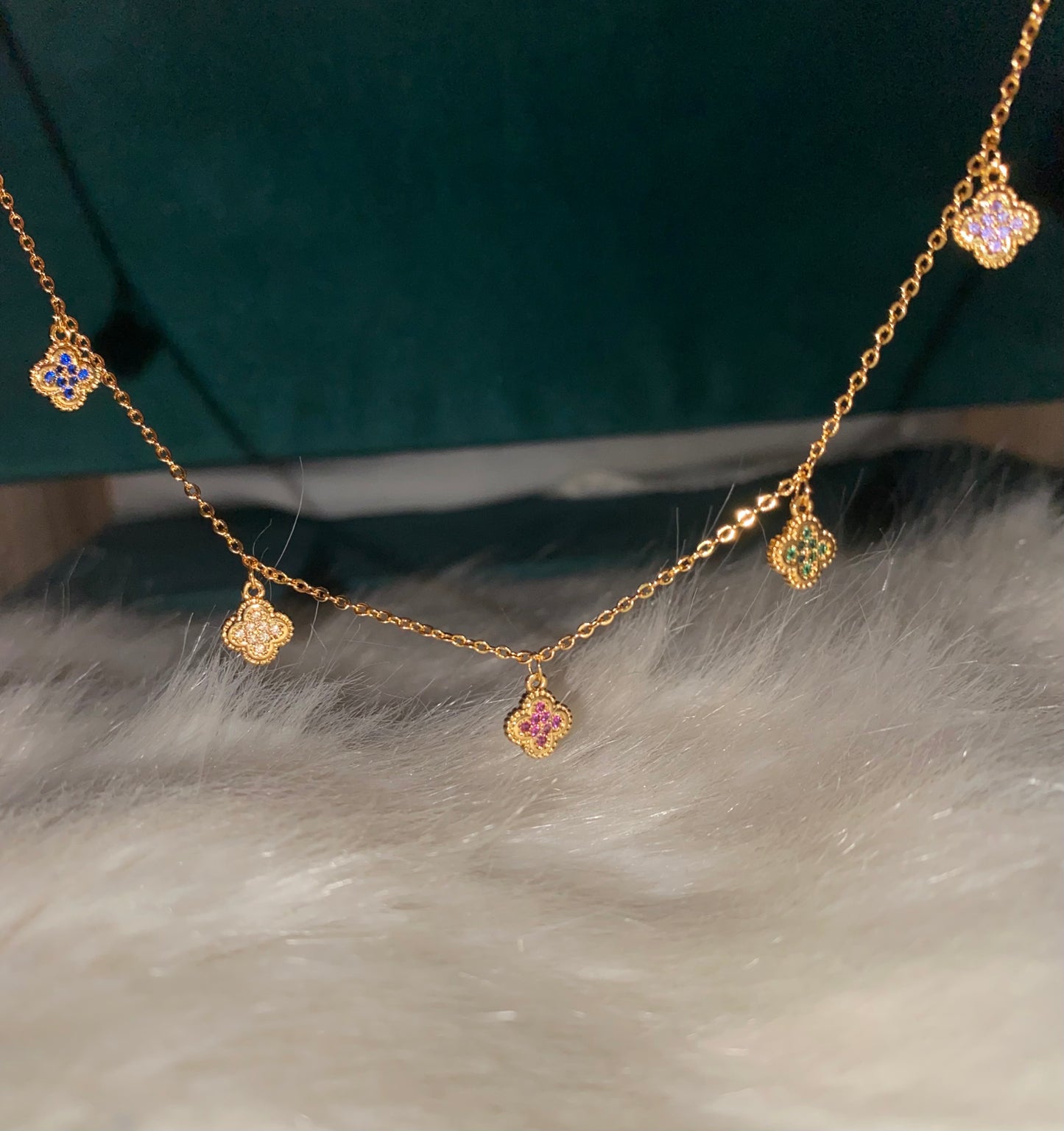 Colored Mini Flowers Necklace