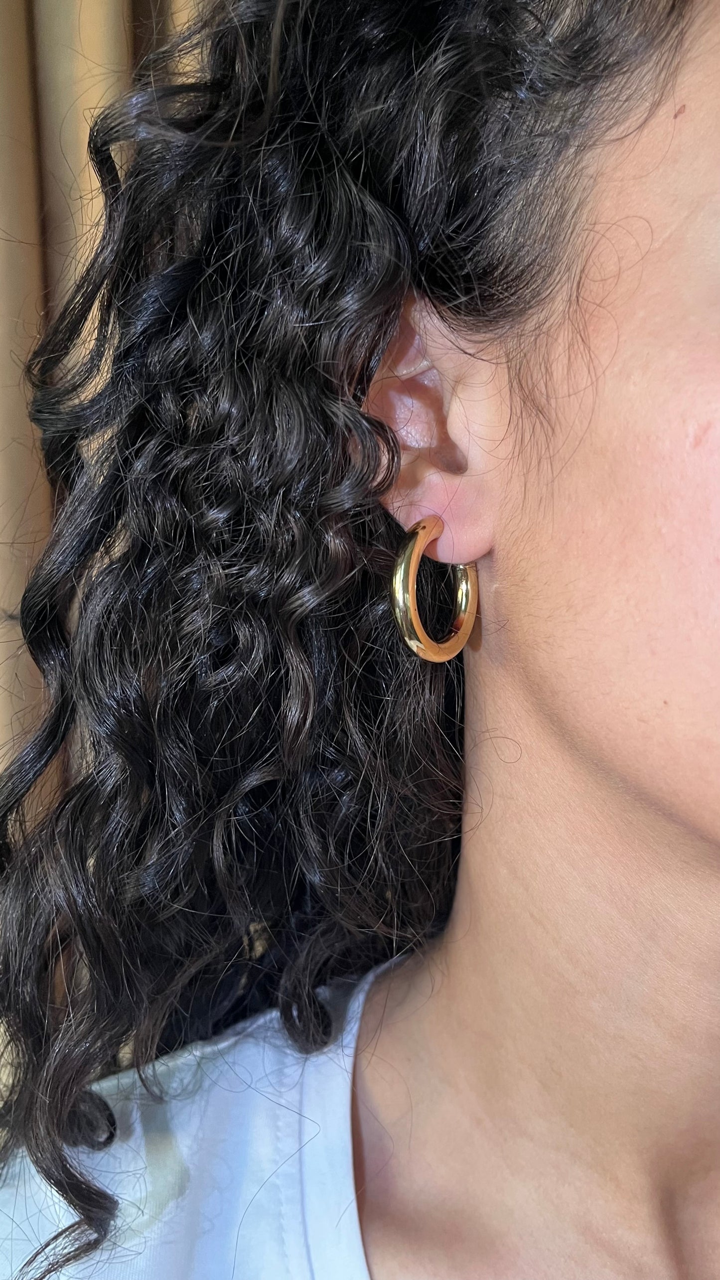Opened Gold Hoop Earrings