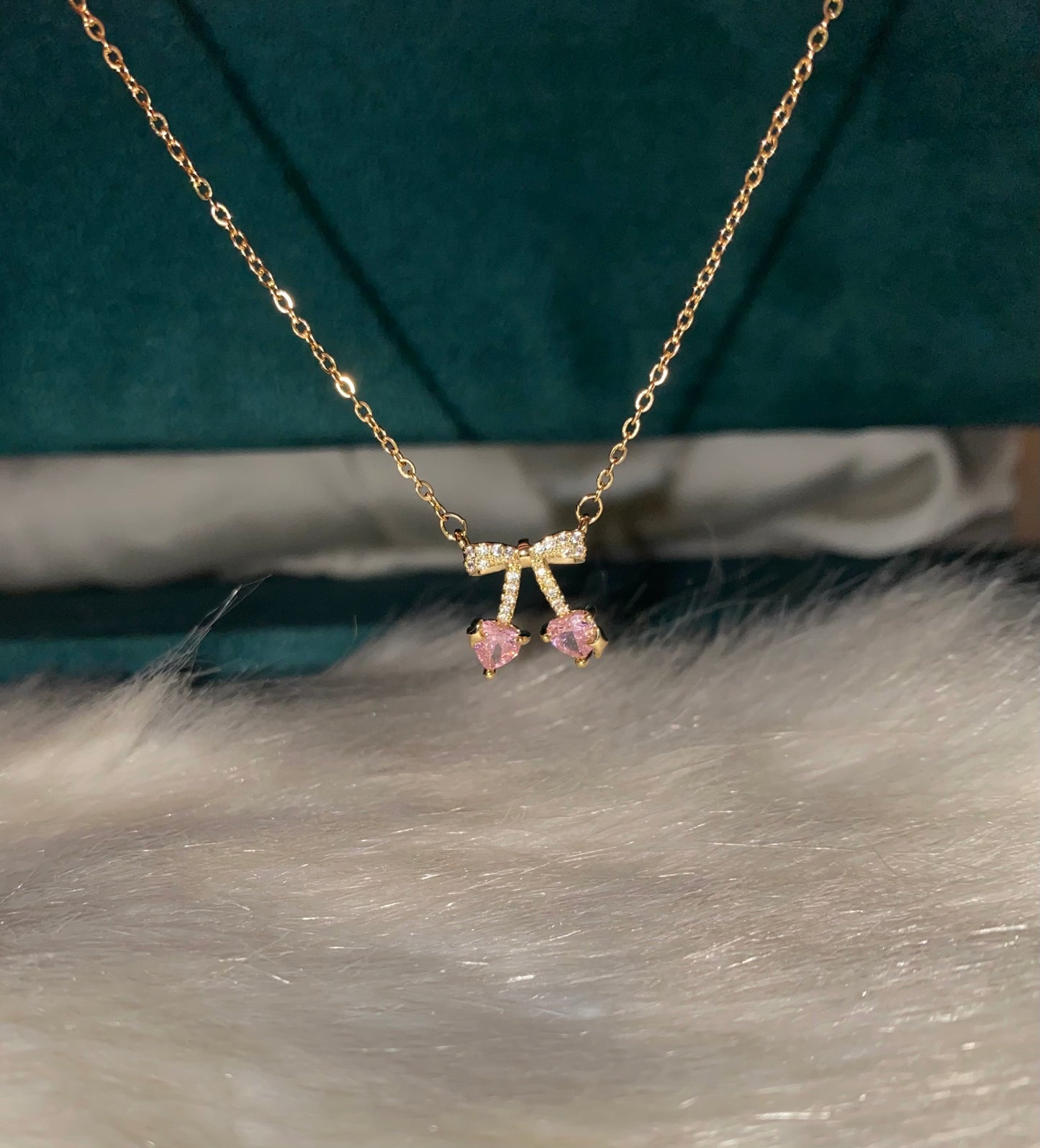 Pink Cherry Necklace