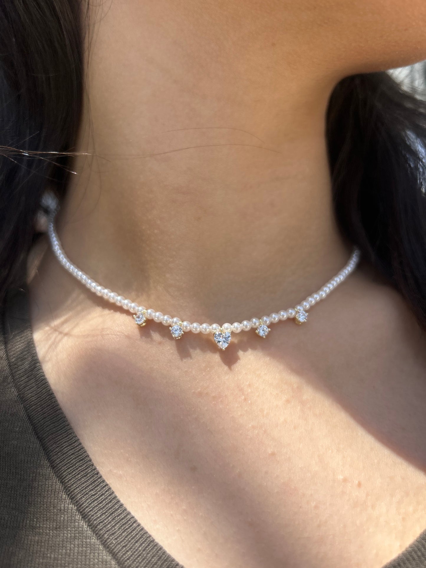 Heart Pearl Necklace