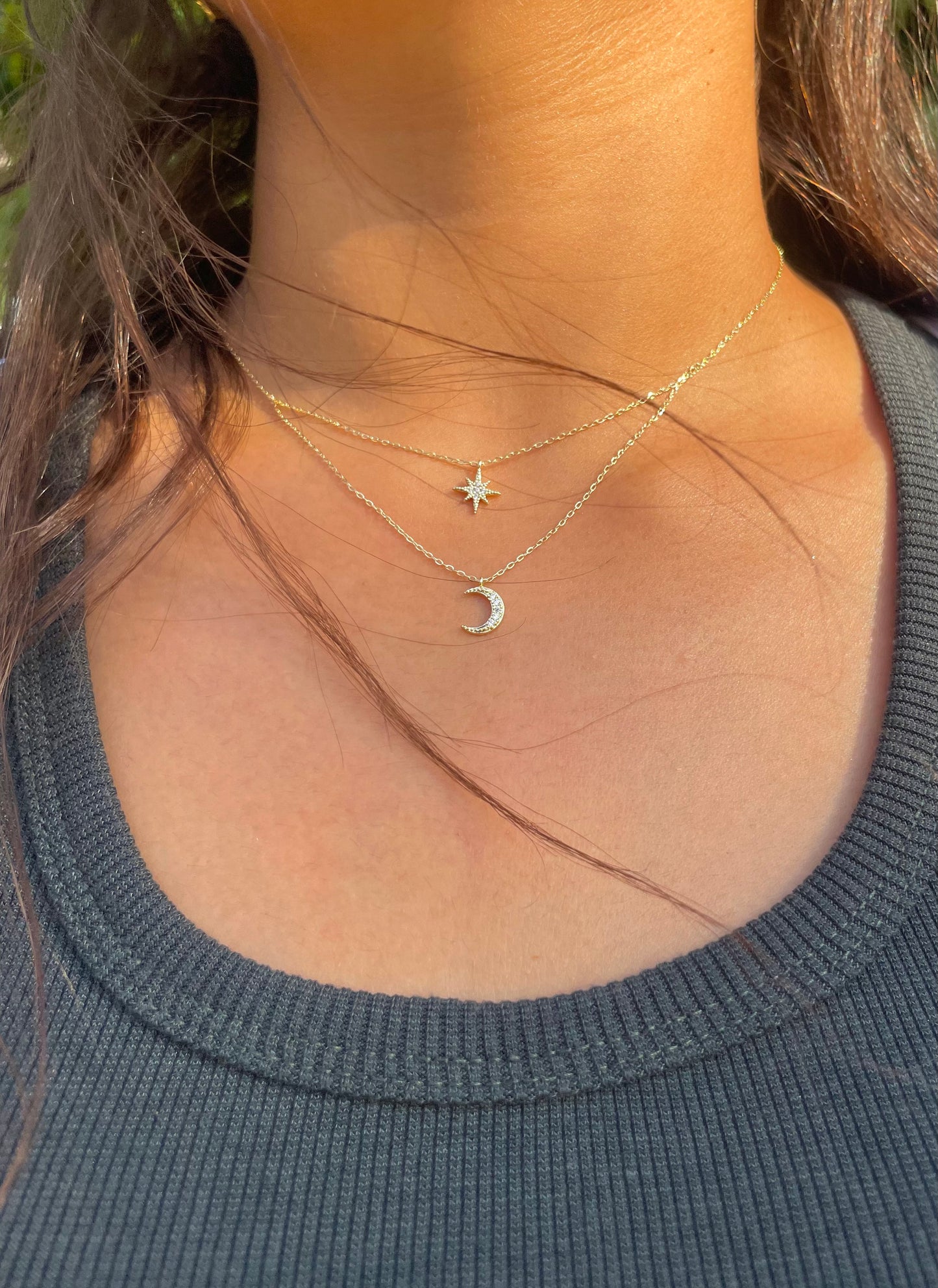 Baby Crescent Stars Necklace