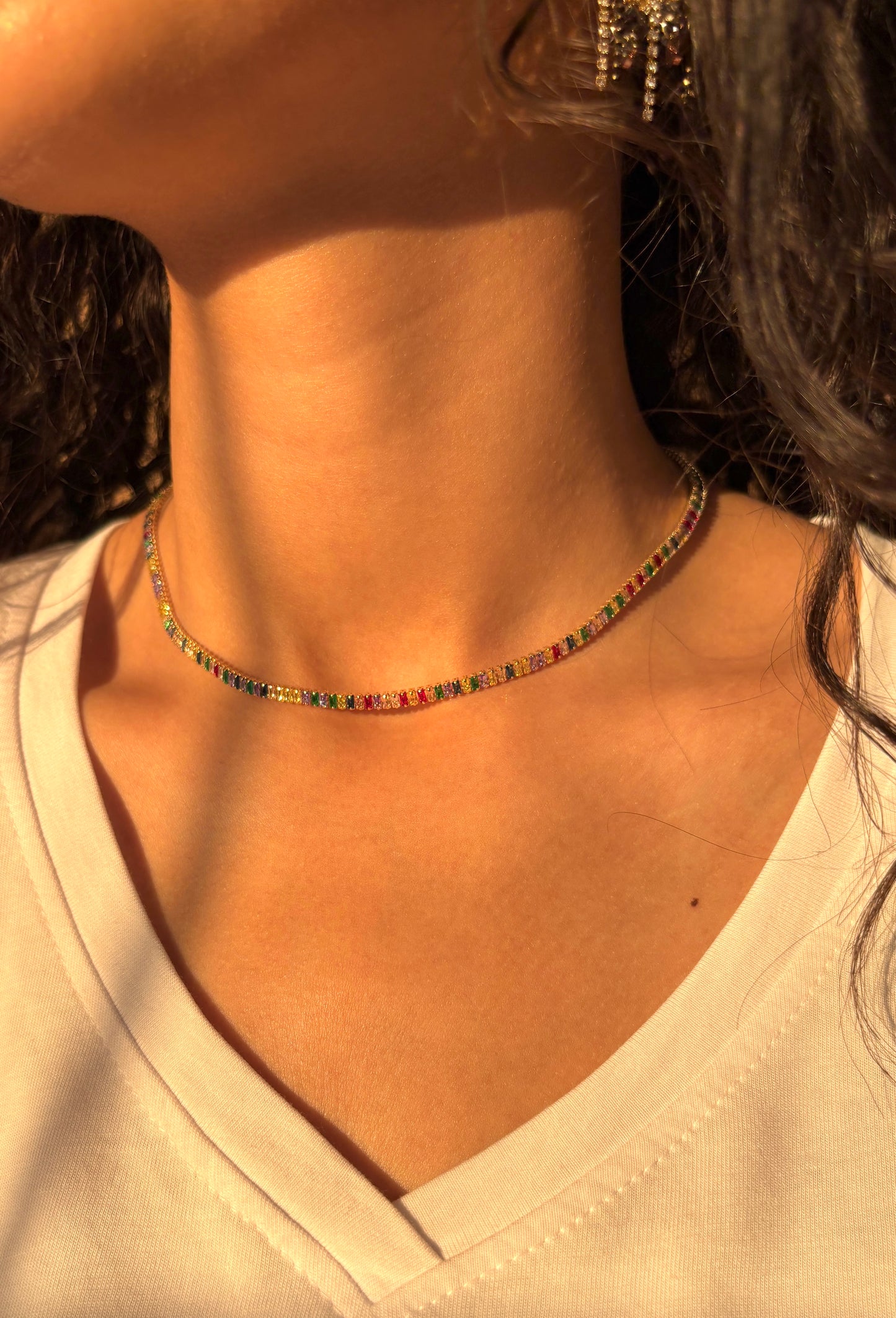 Colored Tennis Necklace