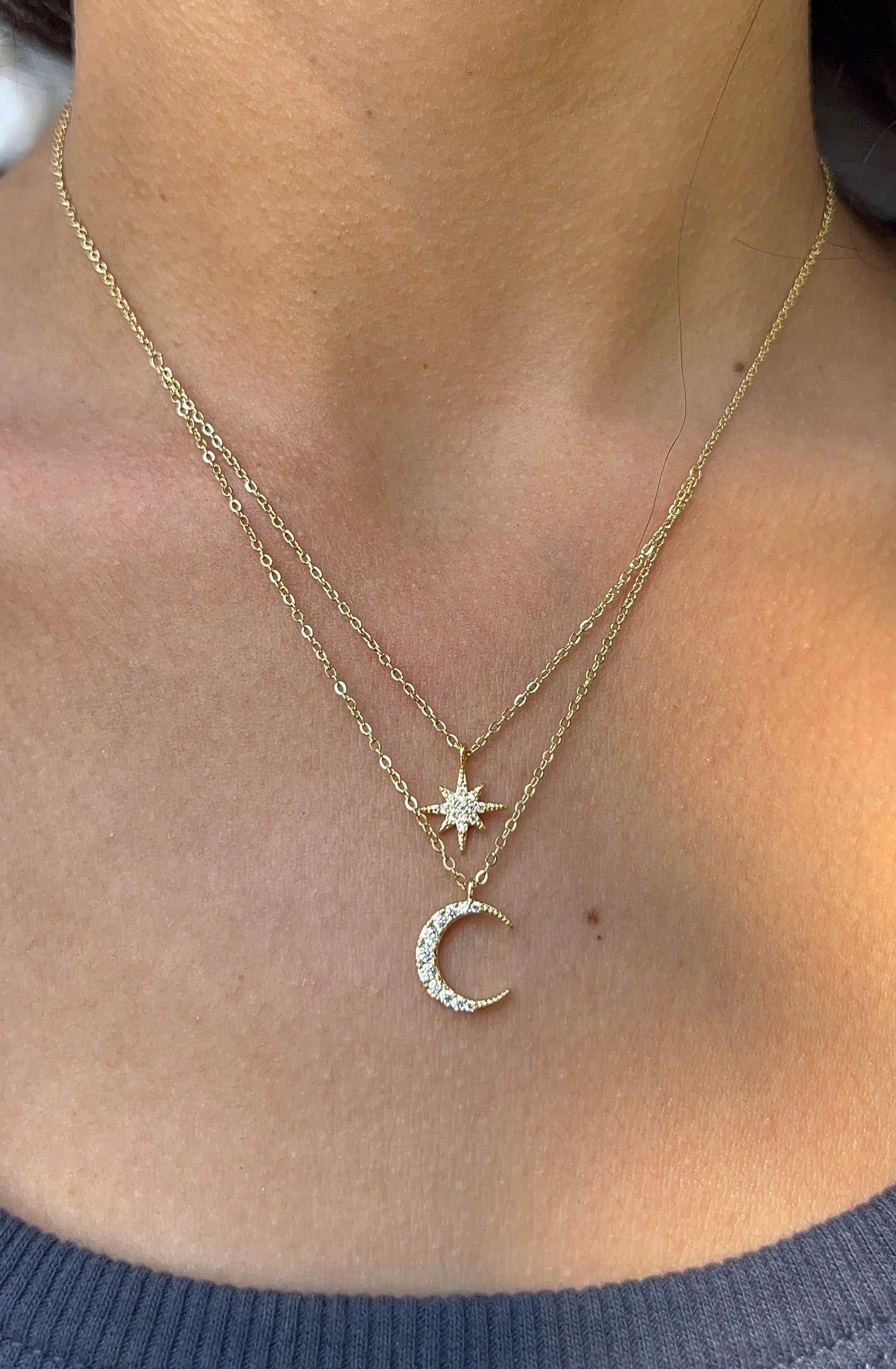 Crescent Stars Necklace