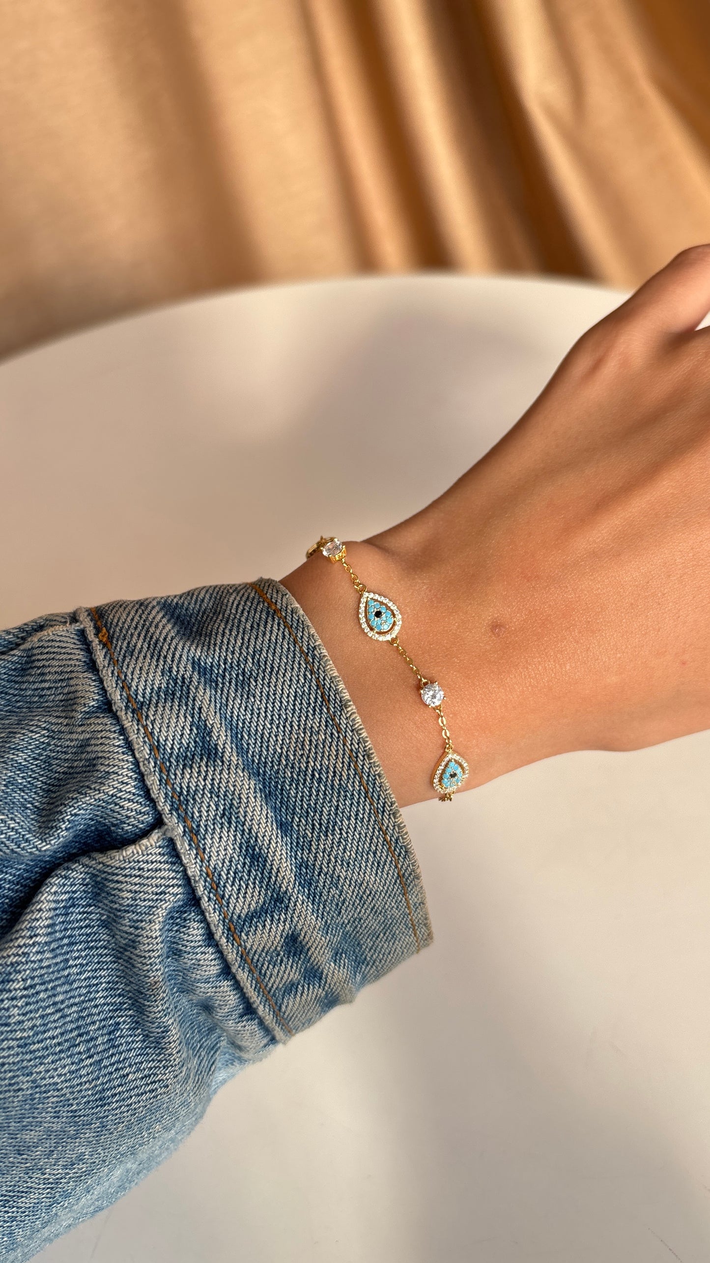 Pear Evil Eye Bracelet