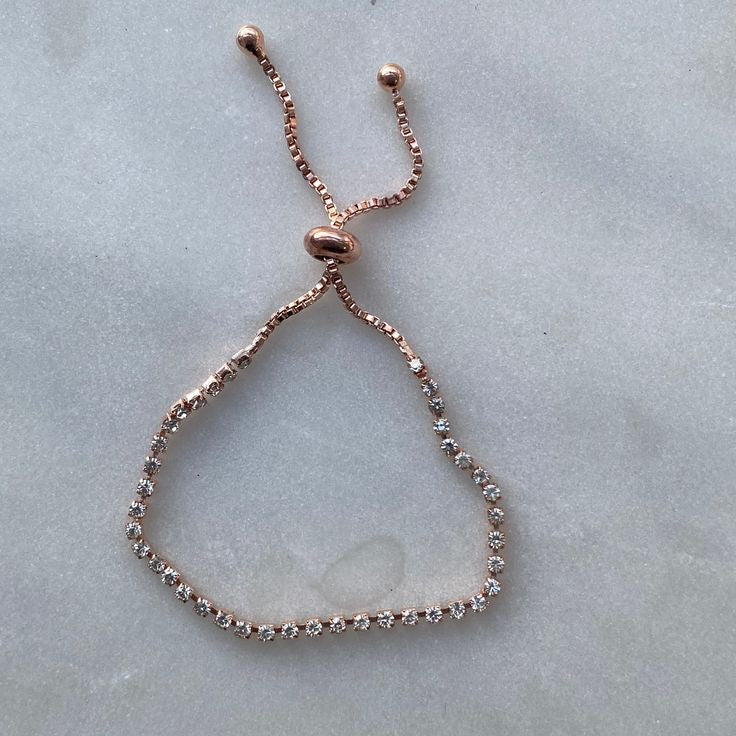 Thin Tennis Bracelet Adjustable Lock