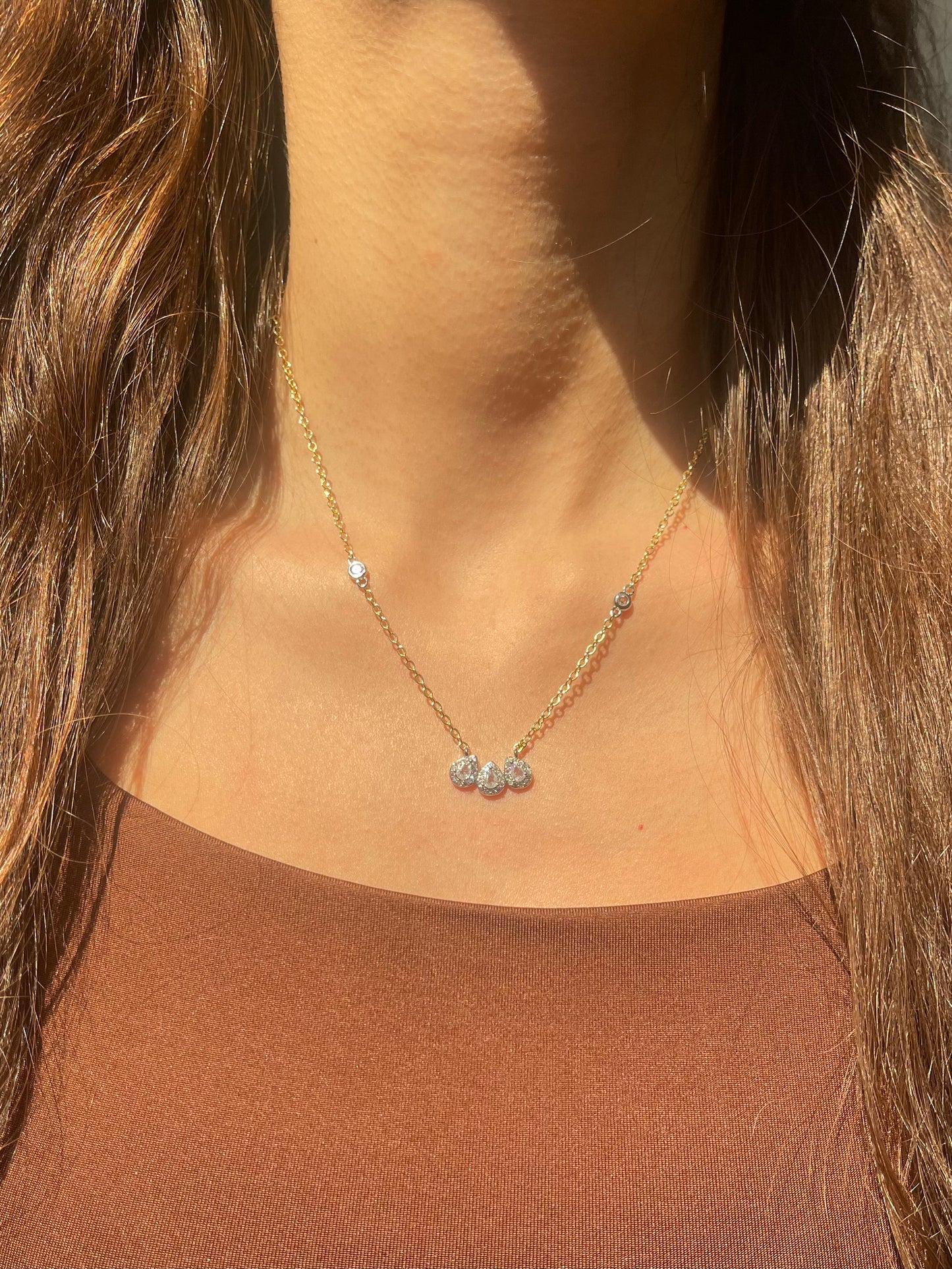 Diamond Pear Necklace