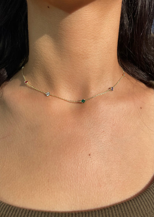 Colored Gem Choker