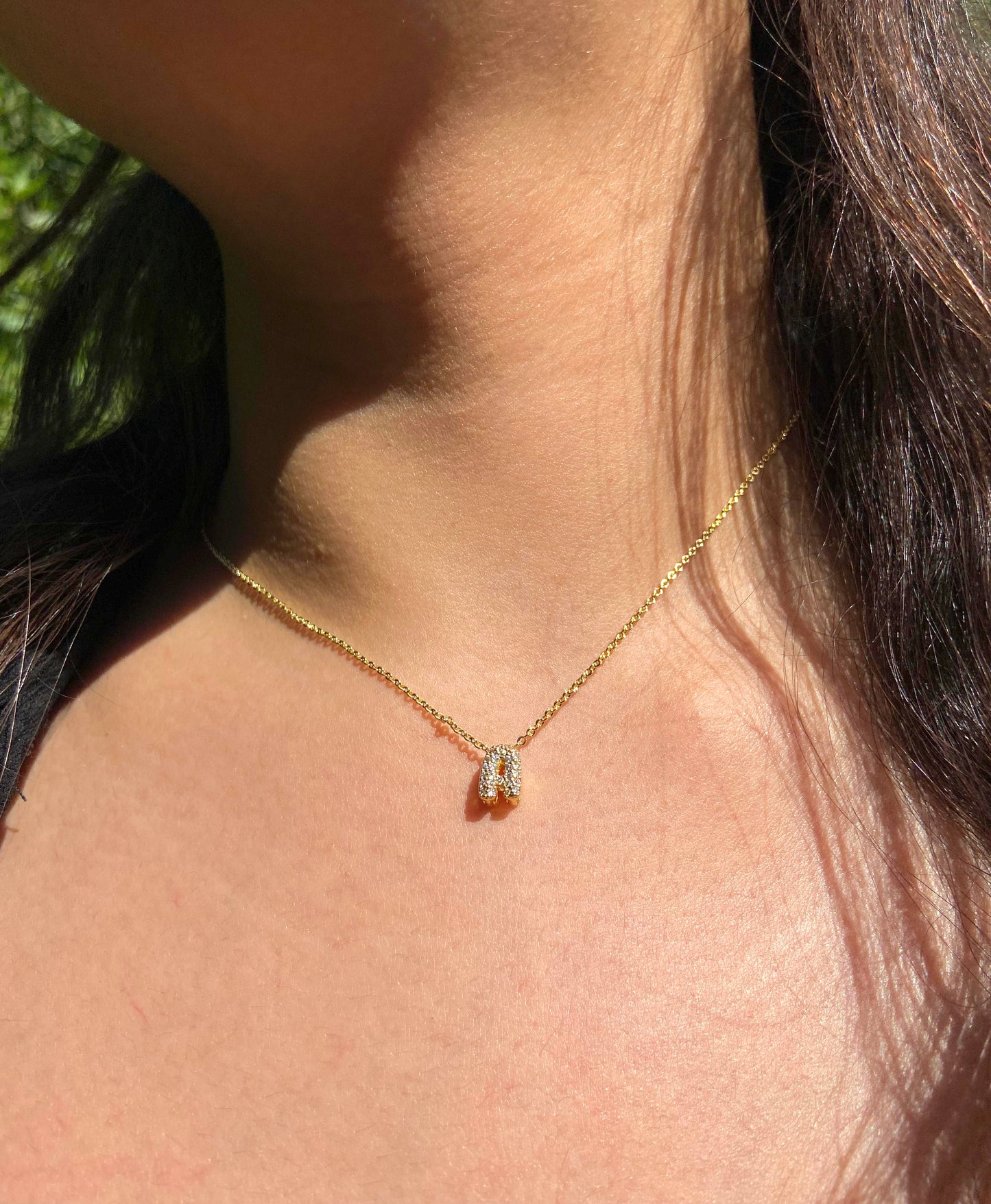 Petite Bubble Initial Necklace