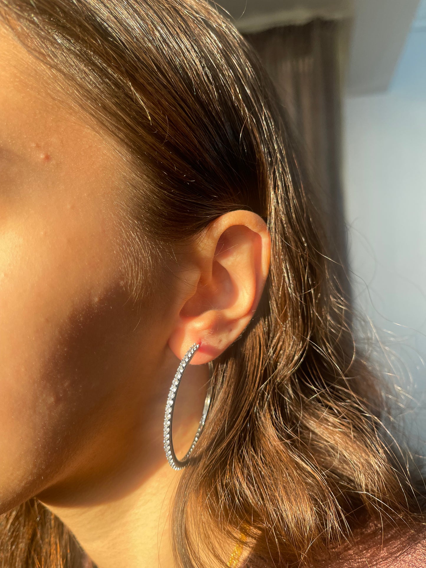 Glow Silver Hoop Earrings