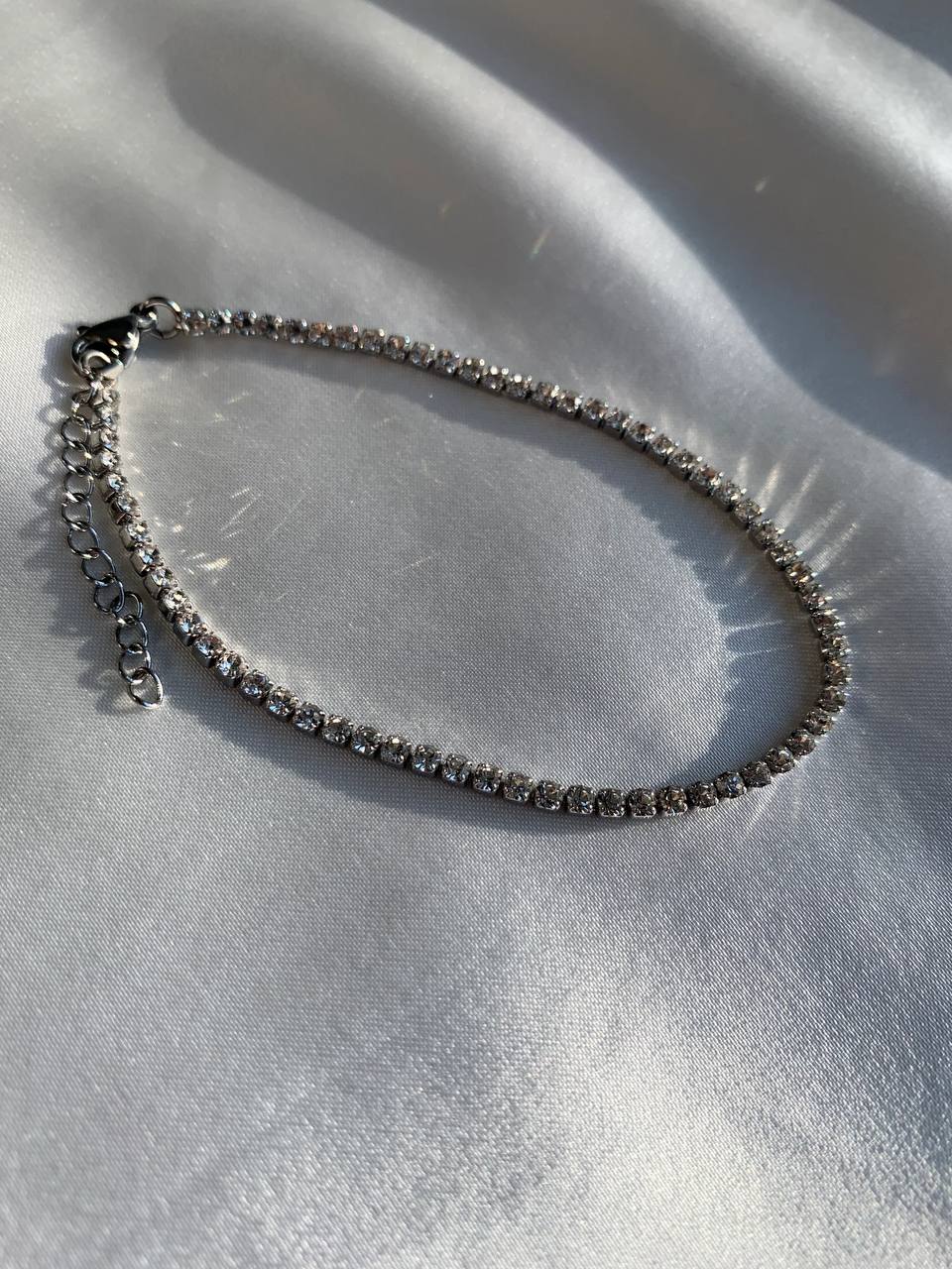 Tennis Bracelet Silver Lobster Lock