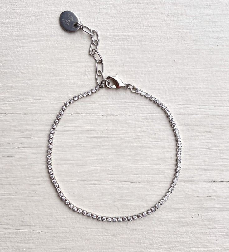 Tennis Bracelet Silver Lobster Lock