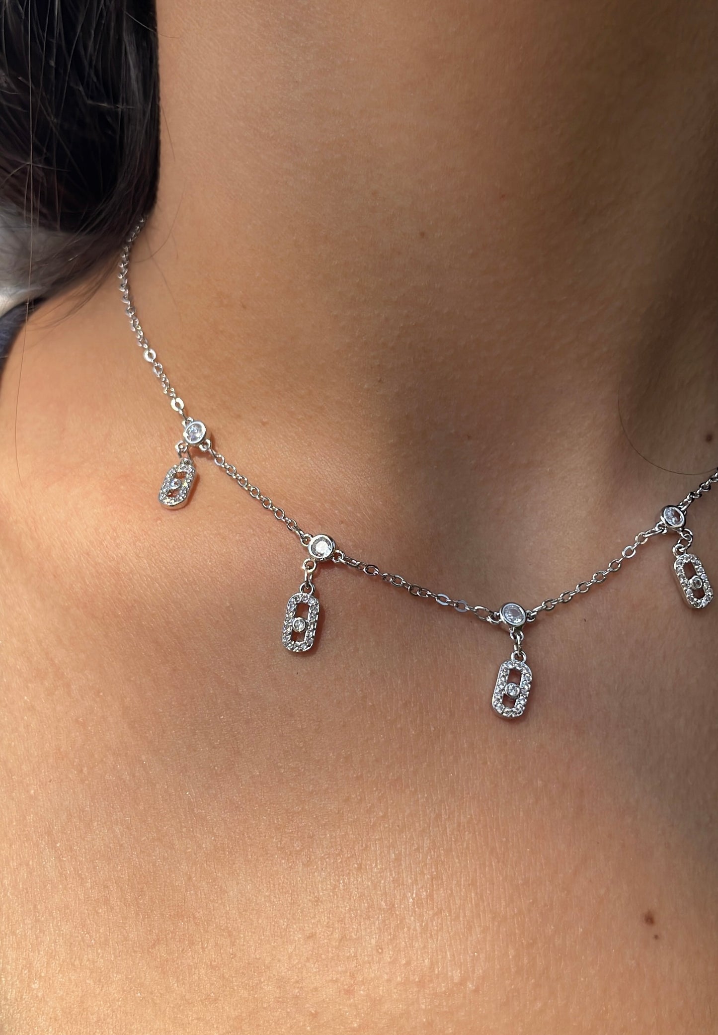 Move Choker Silver Necklace
