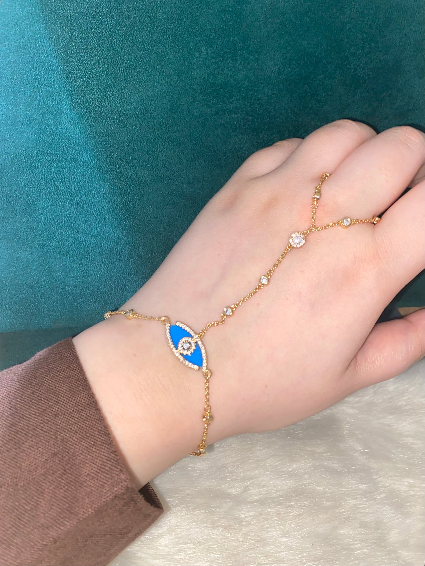 Blue Evil Eye Hand Chain