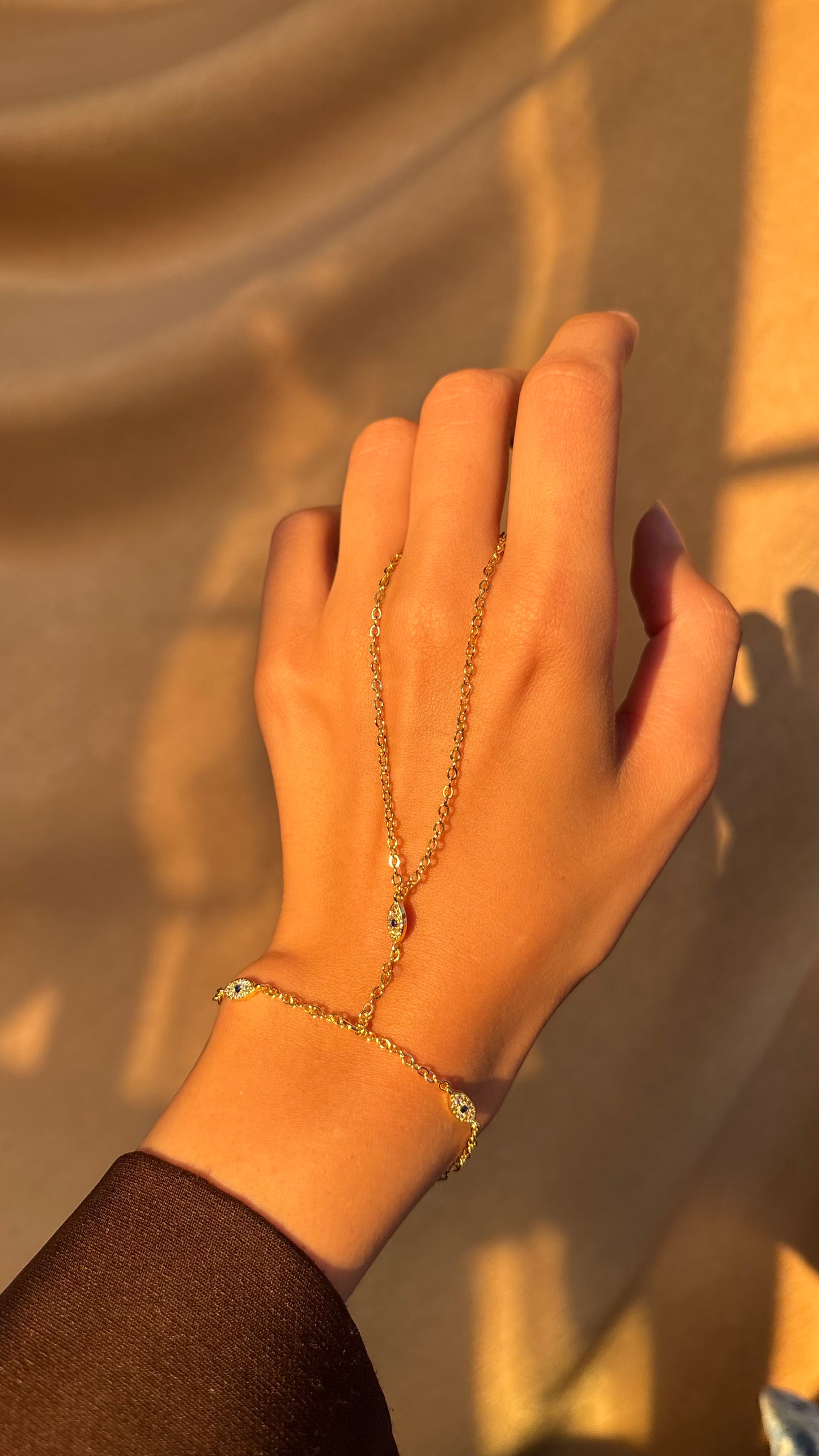 Evil eye hand chain