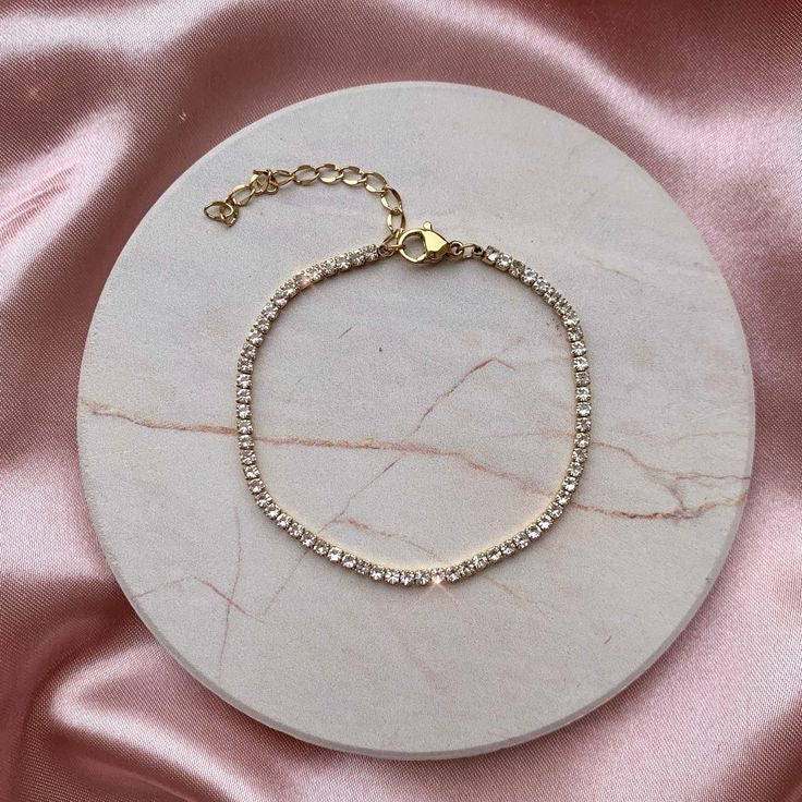 Tennis Bracelet Gold Lobster Lock