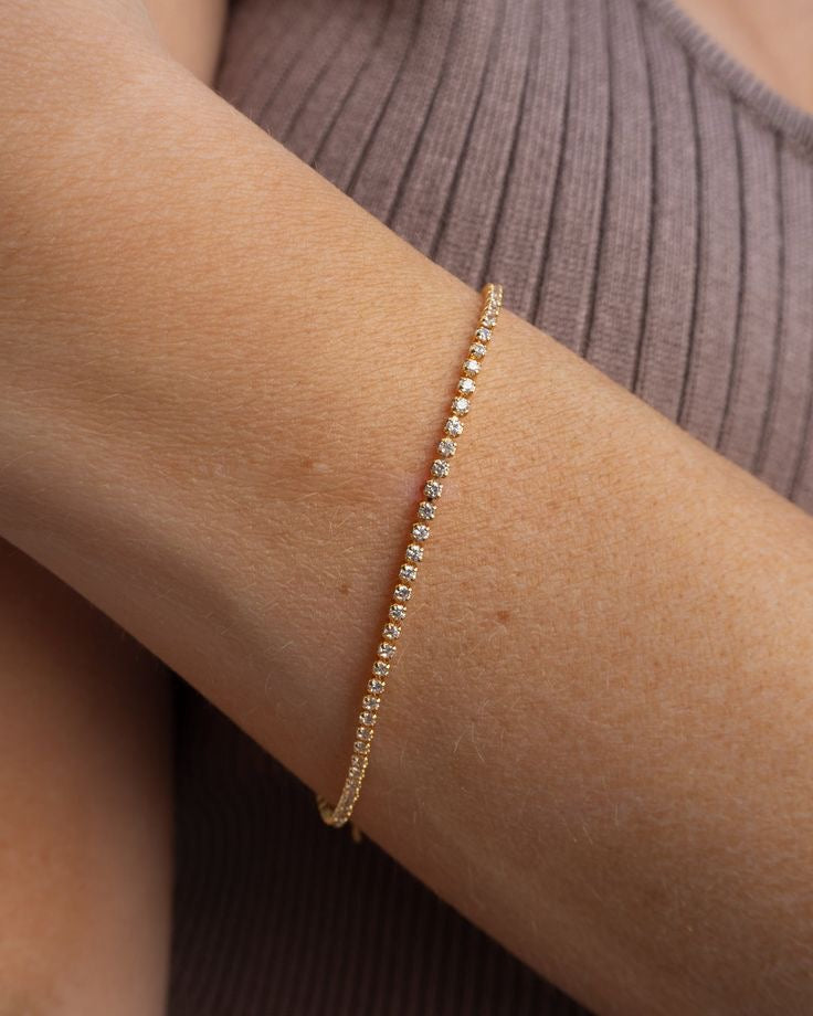 Tennis Bracelet Gold Lobster Lock