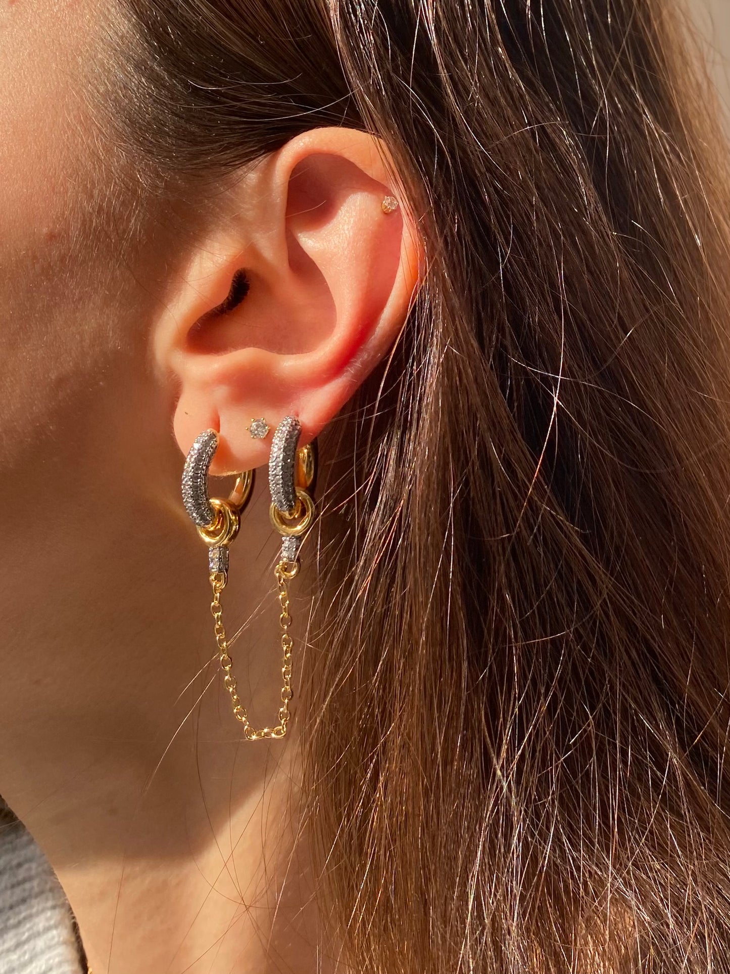 Sugar Rush Huggie Connected Earrings