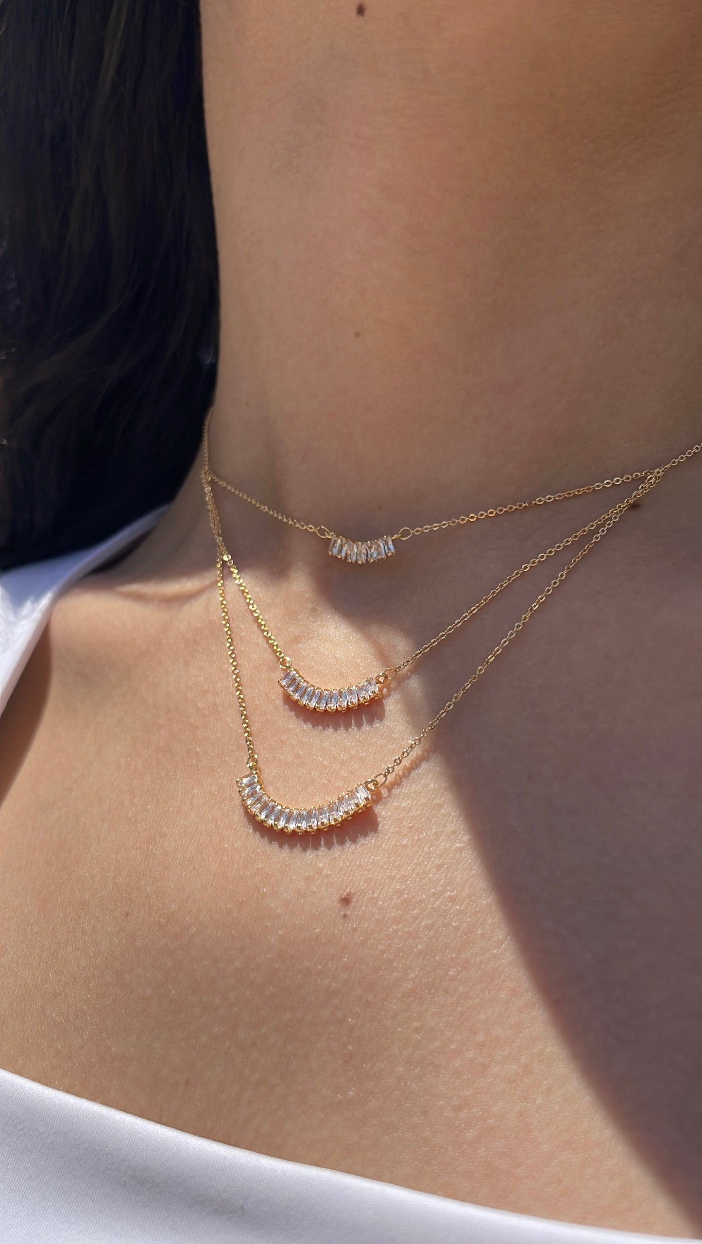 Trio Baguette Necklace