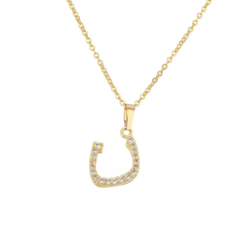 Arabic Initial Necklaces Gold