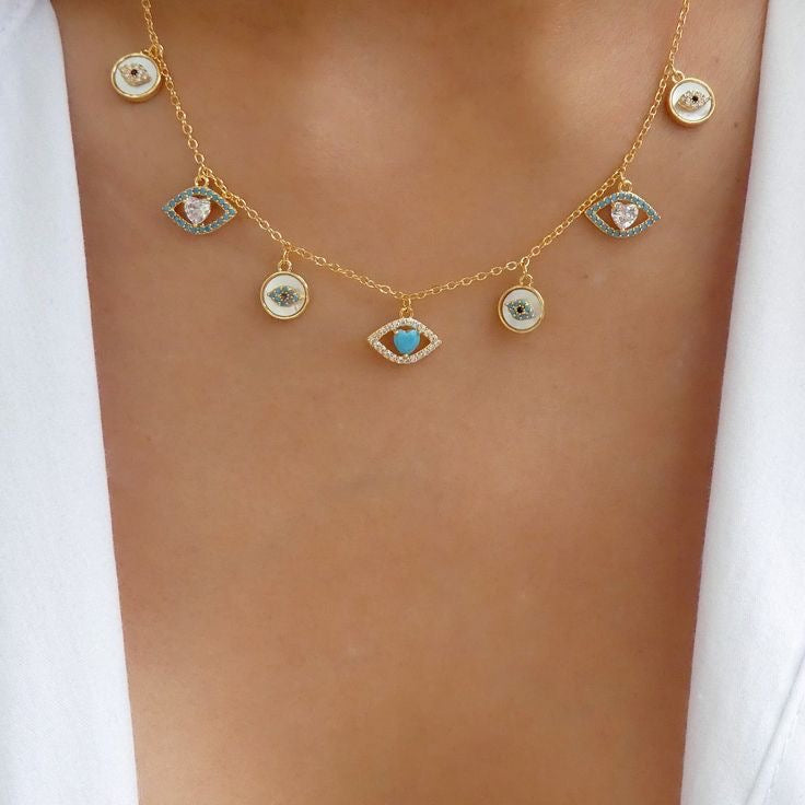 Celestial Eye Gold Necklace