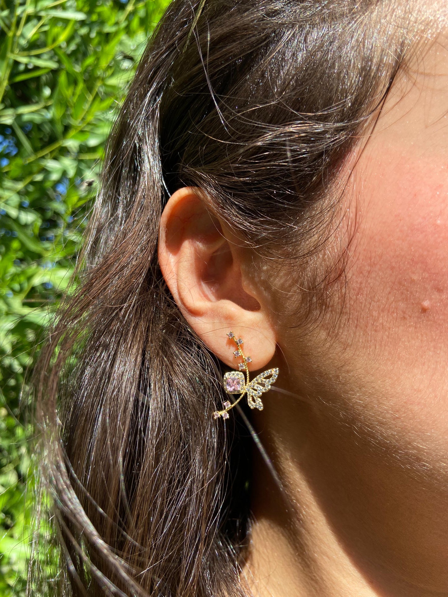 Pink Butterfly Earrings