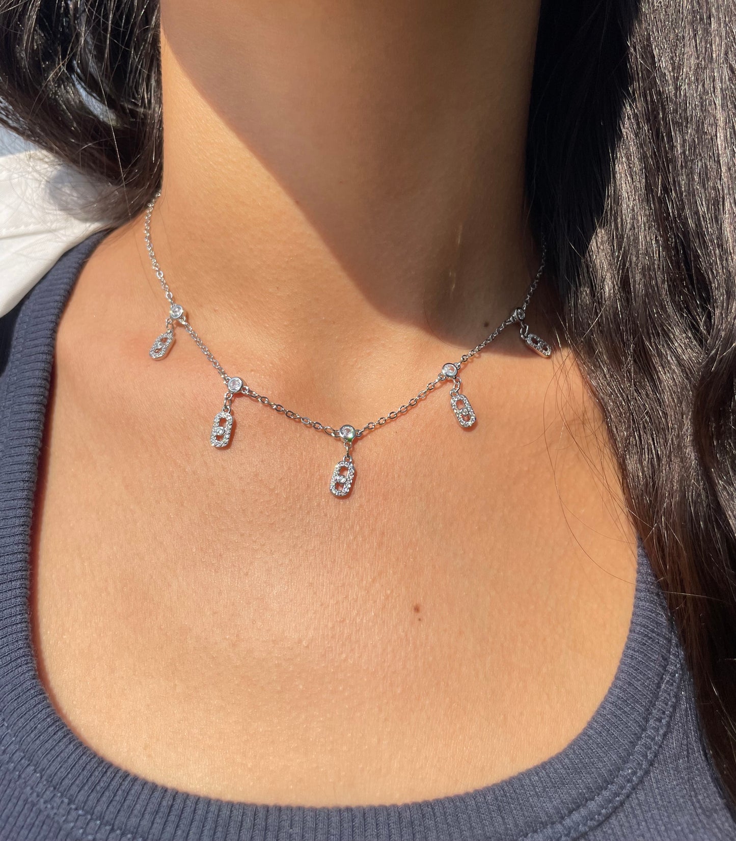 Move Choker Silver Necklace