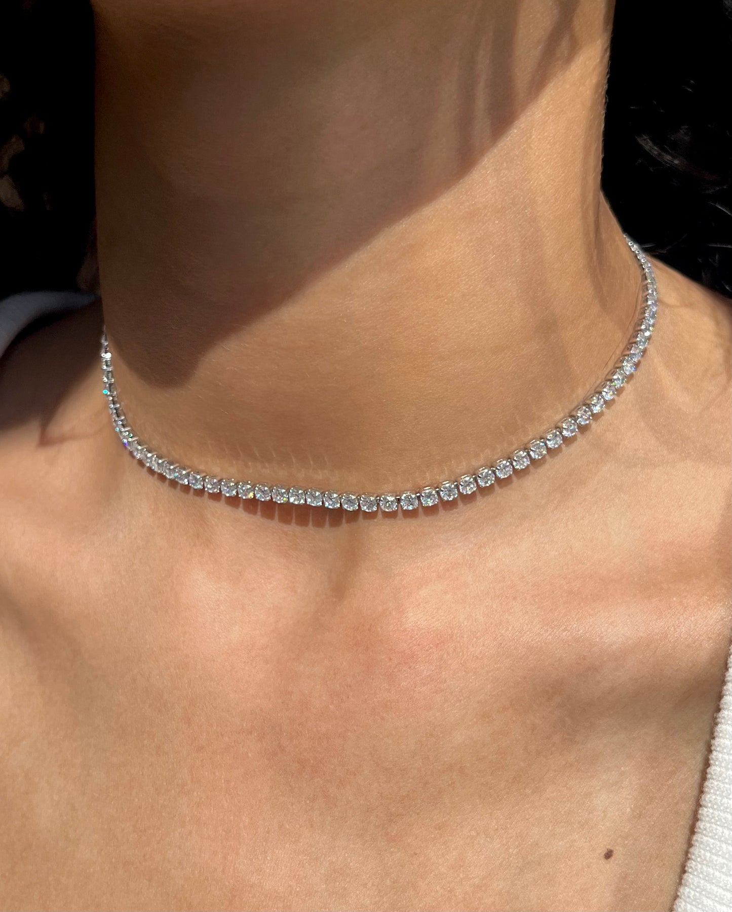 Thin Tennis Silver Necklace