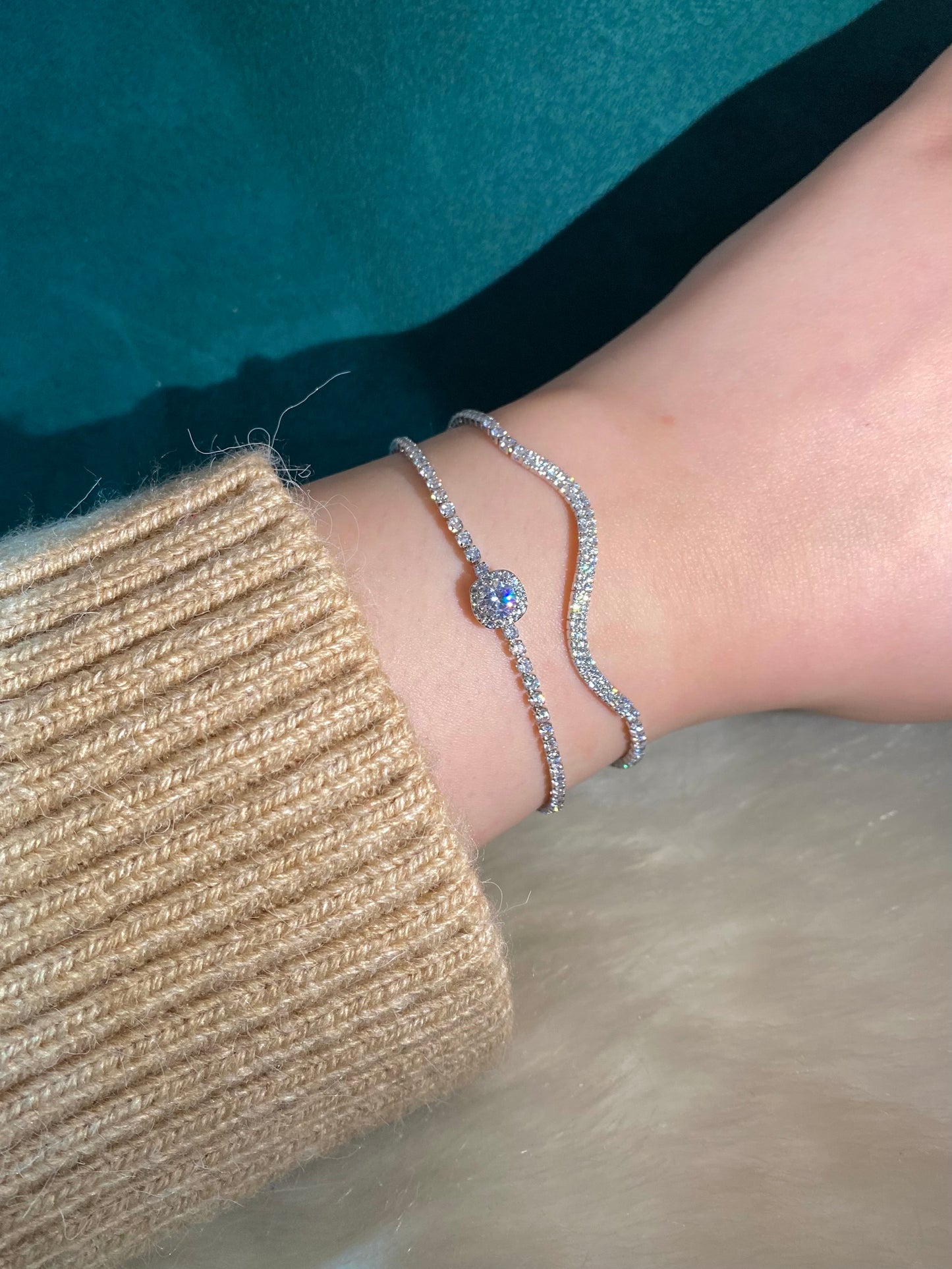 Wave Tennis Sliver Bracelet