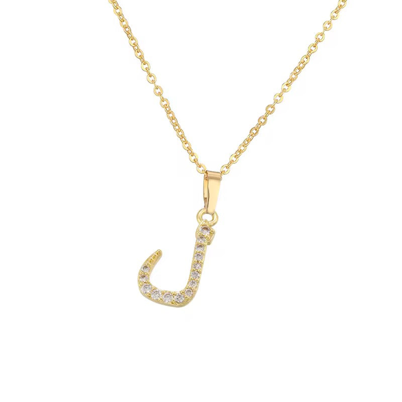 Arabic Initial Necklaces Gold