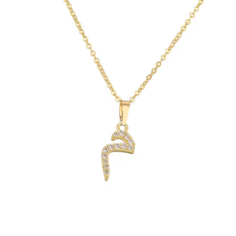 Arabic Initial Necklaces Gold