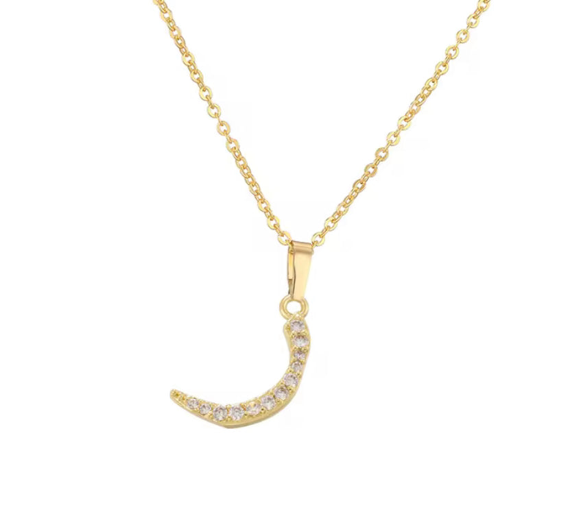Arabic Initial Necklaces Gold