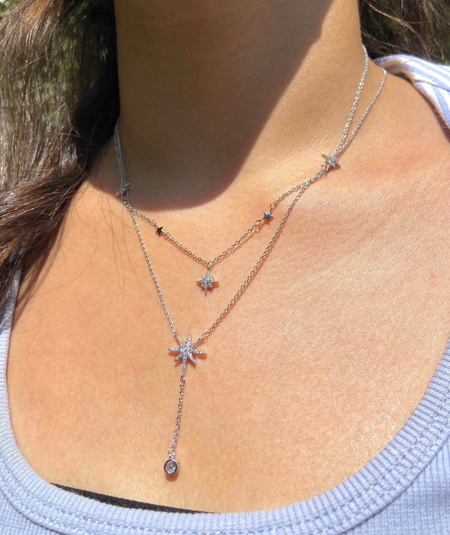 Single Starburst Silver Necklace