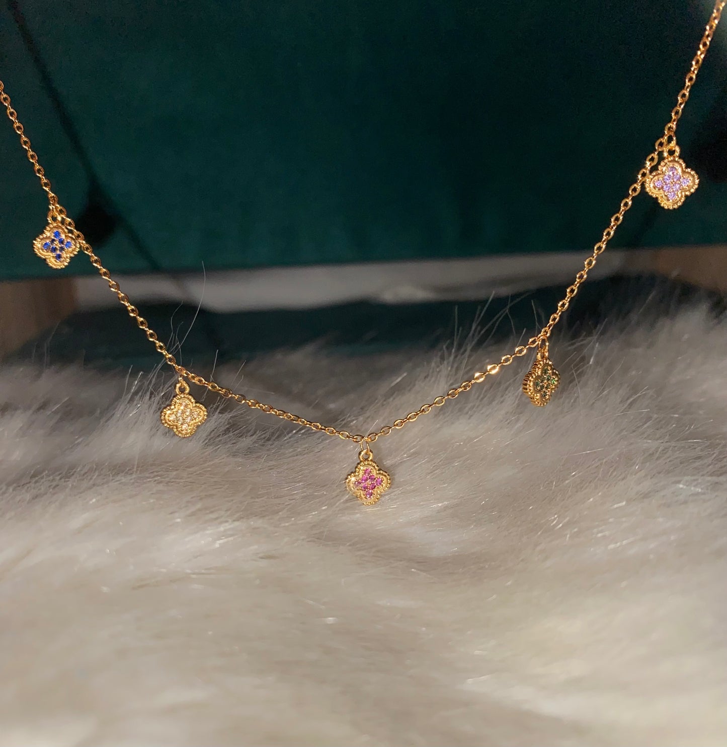 Colored Mini Flowers Necklace