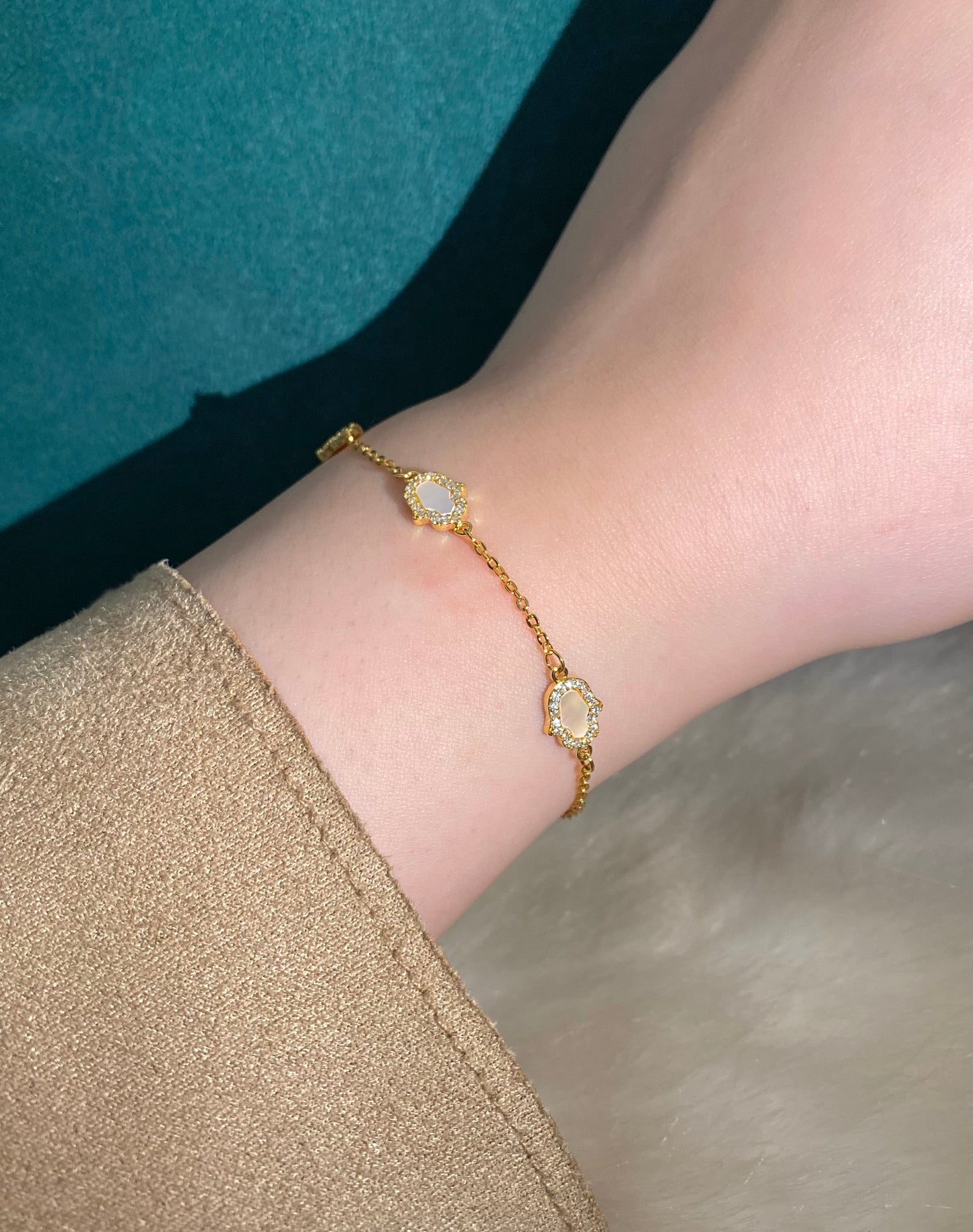 Marble Hamsa Bracelet