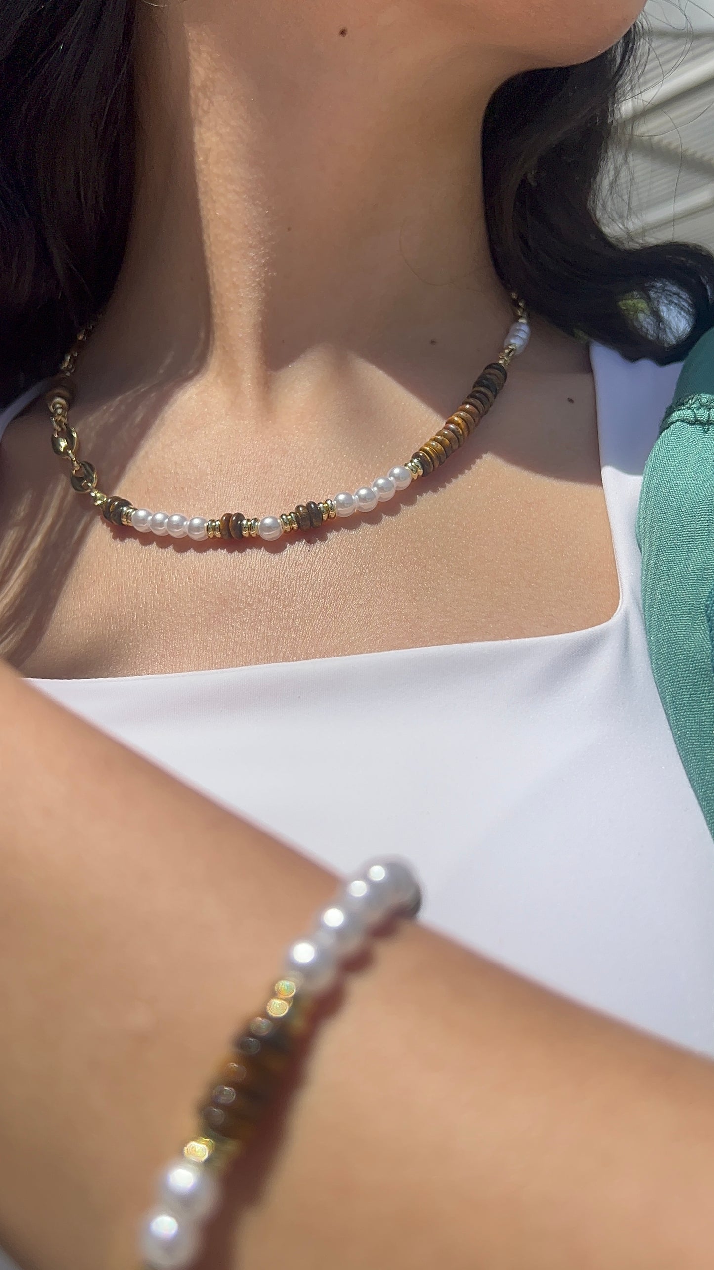 Natural Brown Tiger Eye Stone necklace
