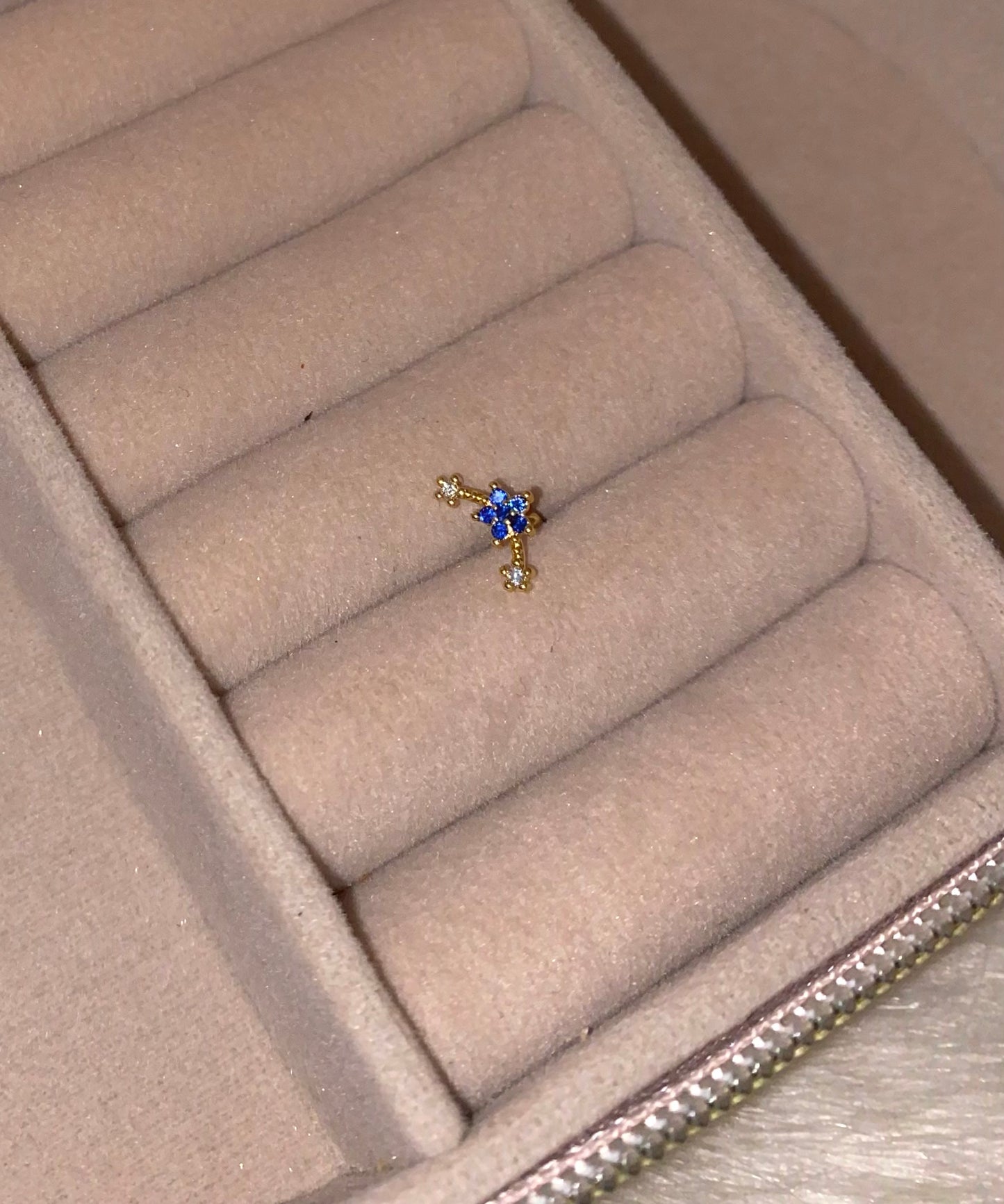 Blue star single piercing
