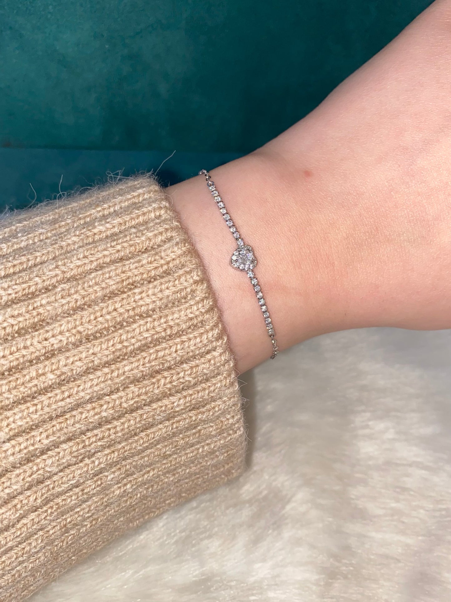 Mini Heart Adjustable Tennis Bracelet