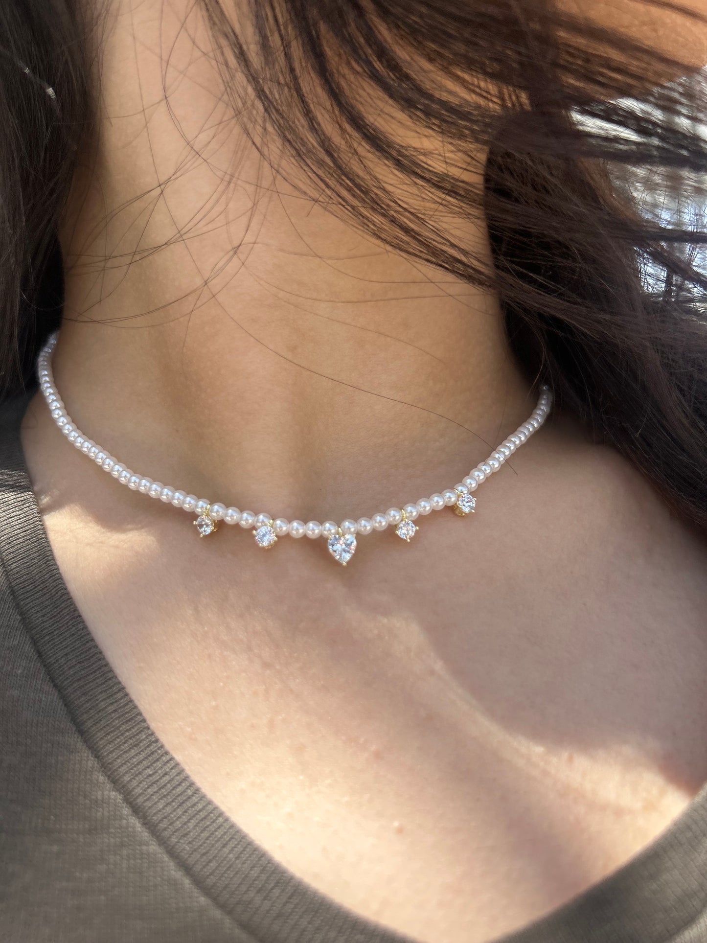Heart Pearl Necklace
