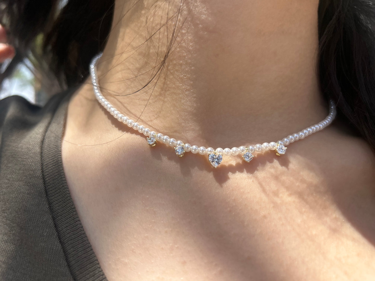 Heart Pearl Necklace
