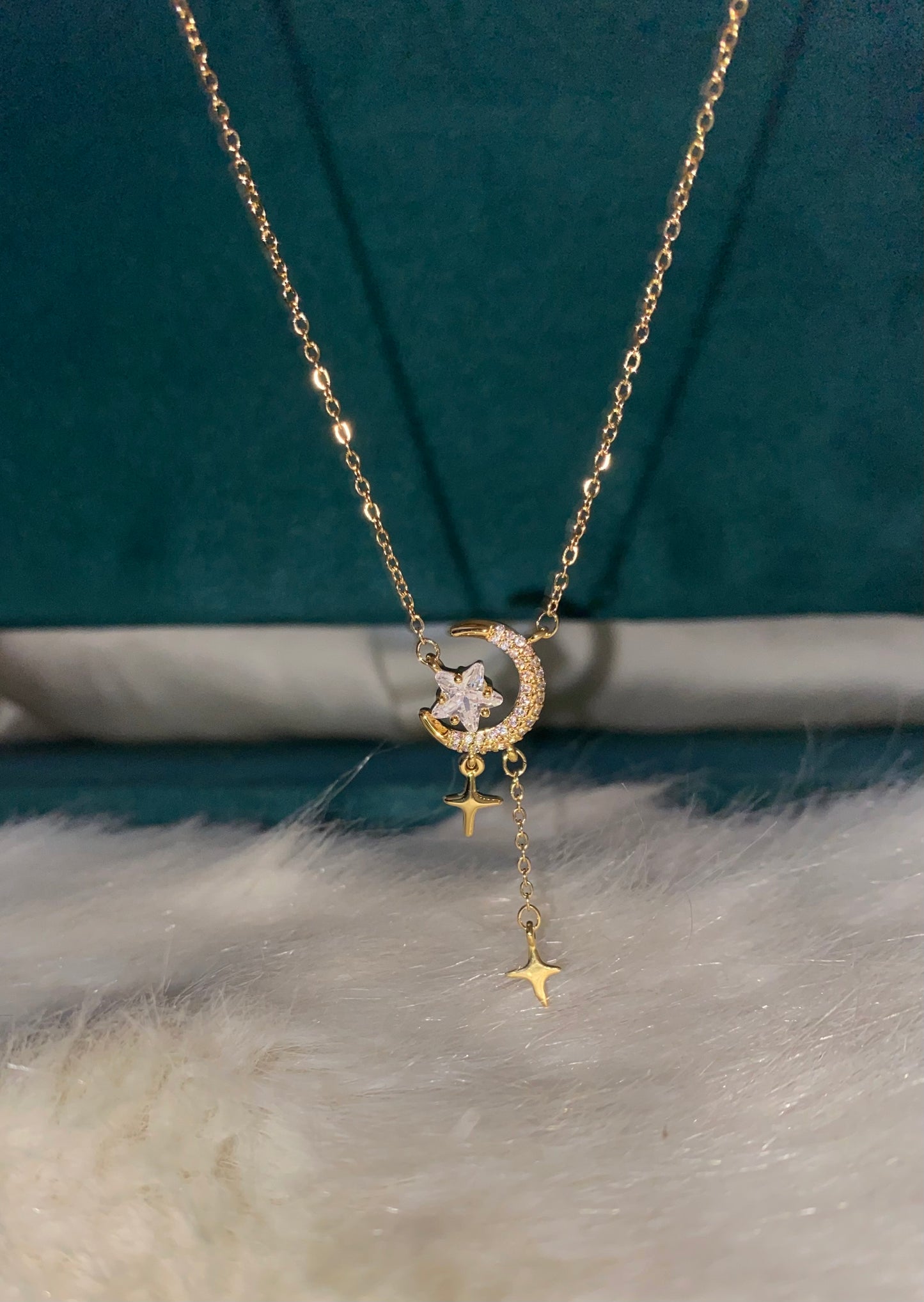 Crescent and Stars Necklace