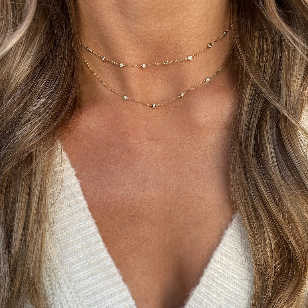 Diamond Double Layered Necklace