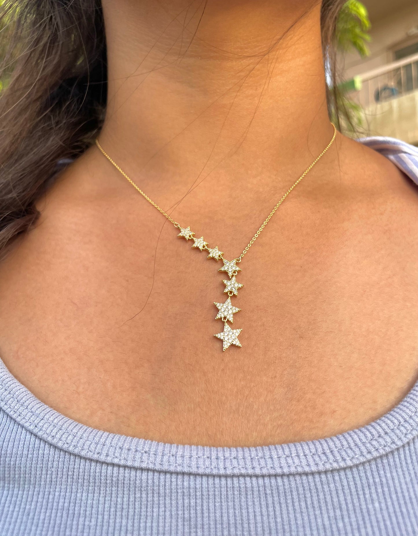 Diamonds Star Lariat Necklace