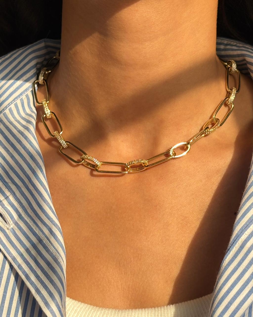 Wide Paperclip Necklace