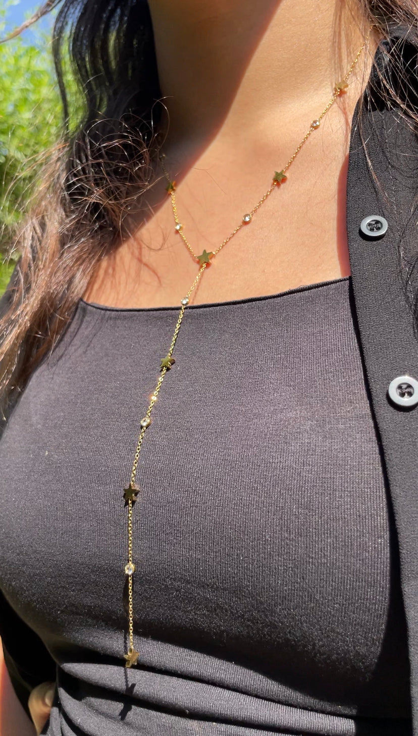 Stars Dangling Gemstone Necklace