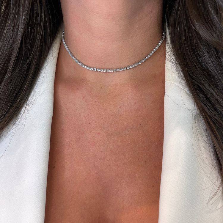 Thin Tennis Silver Necklace