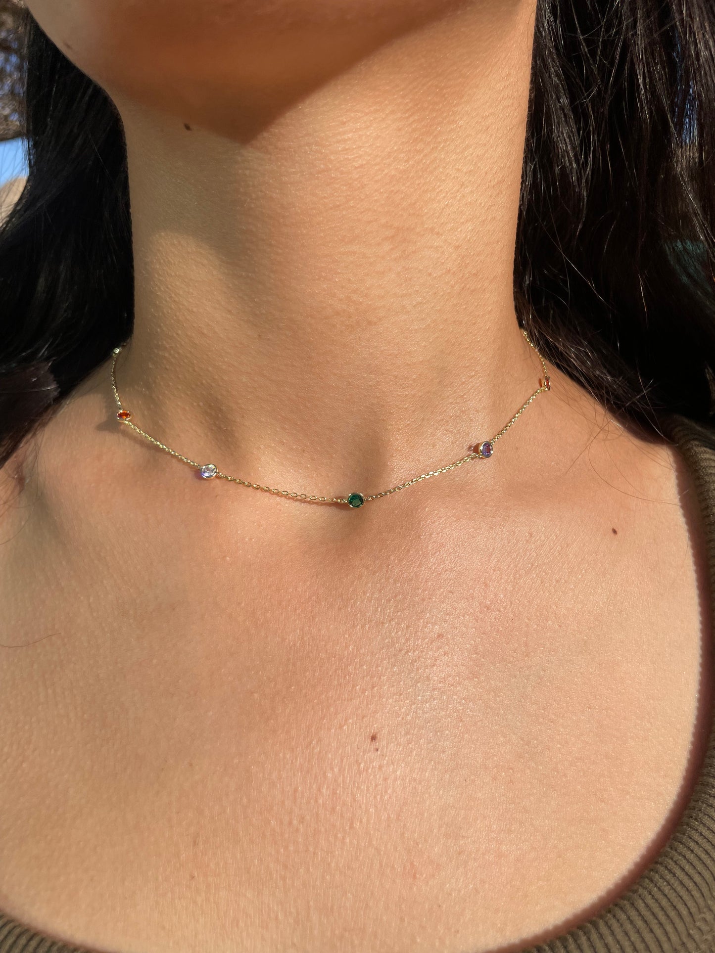 Colored Gem Choker