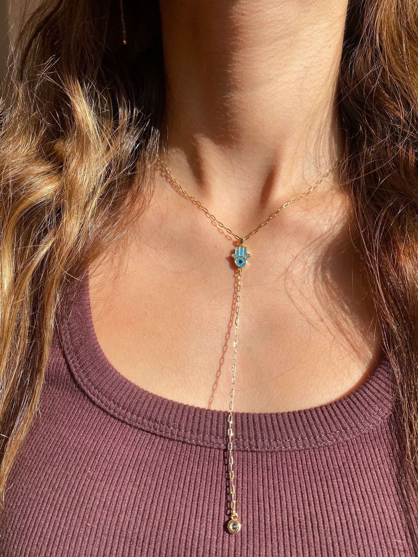 Nova Blue Drop Necklace