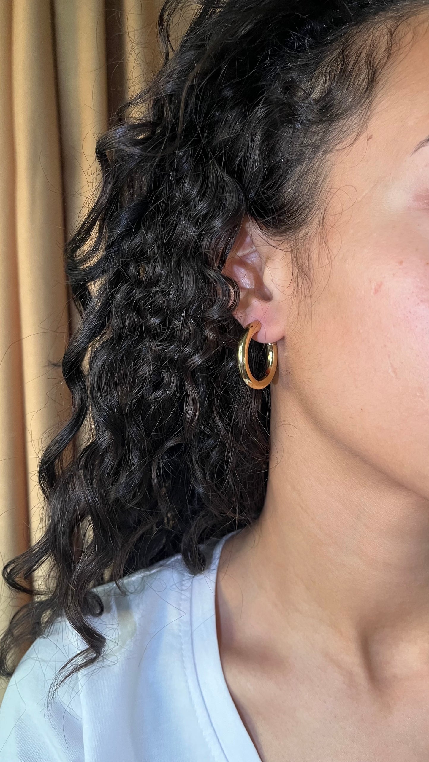 Opened Gold Hoop Earrings
