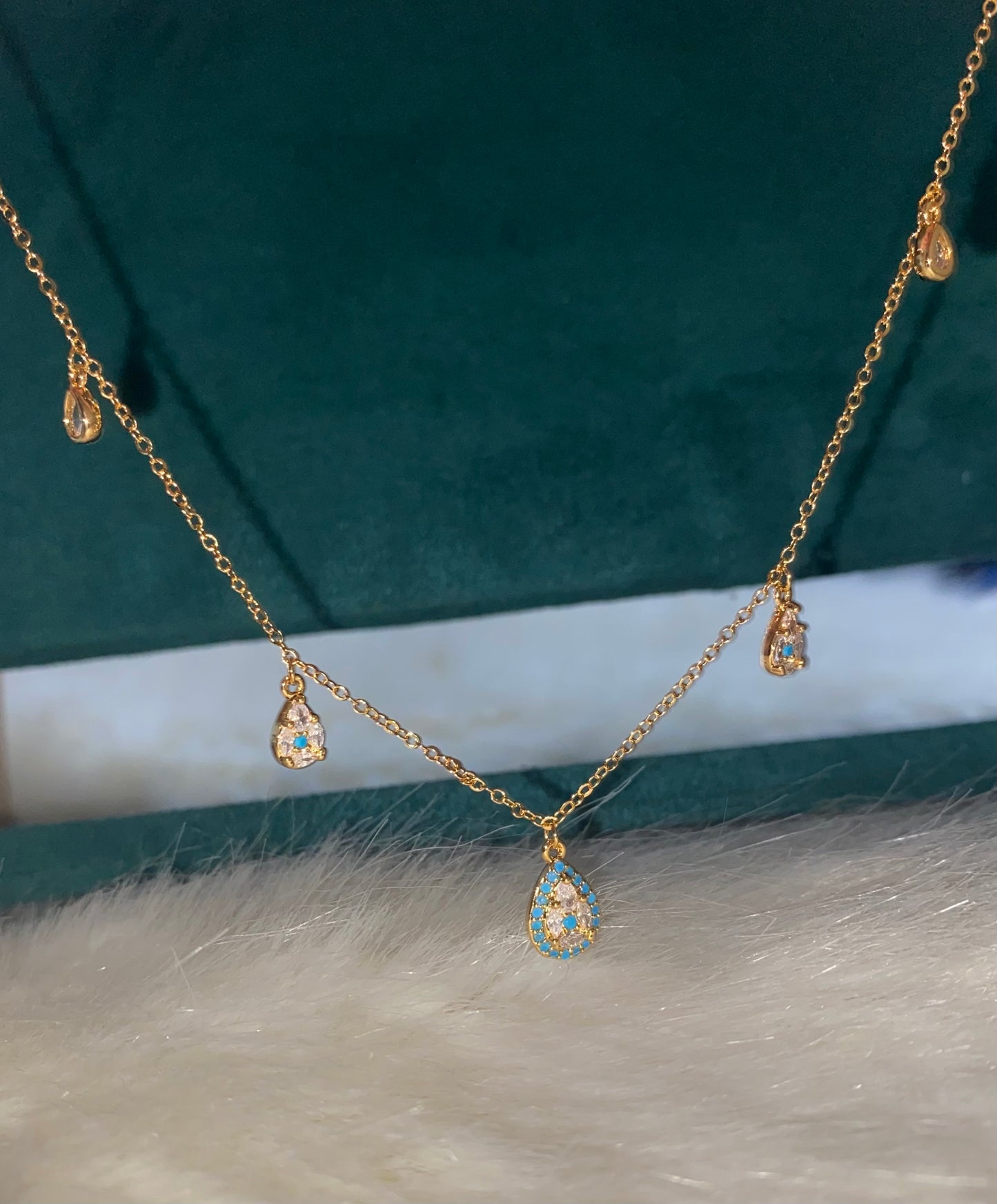 Pear Evil Eye Necklace