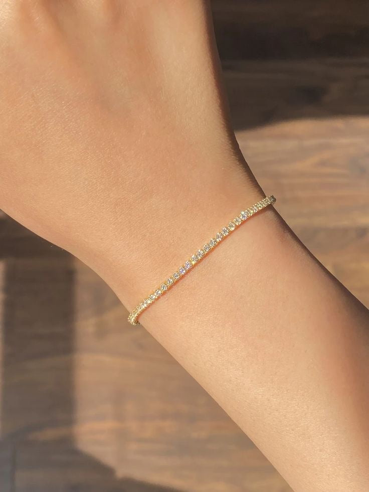 Tiny Tennis Bracelet Gold